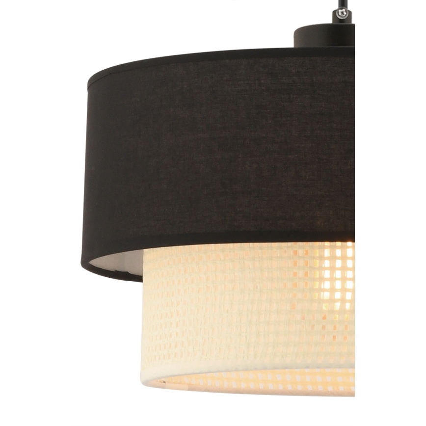 Lustr na lanku ECHO 1xE27/60W/230V černá/krémová