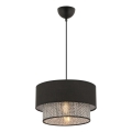 Lustr na lanku ECHO 1xE27/60W/230V černá/šedá