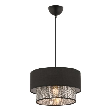 Lustr na lanku ECHO 1xE27/60W/230V černá/šedá