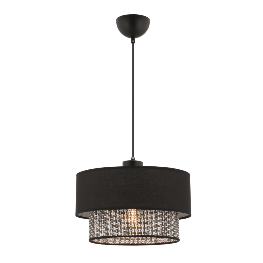 Lustr na lanku ECHO 1xE27/60W/230V černá/šedá