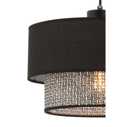 Lustr na lanku ECHO 1xE27/60W/230V černá/šedá