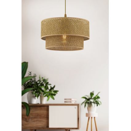 Lustr na lanku ECHO 1xE27/60W/230V hnědá