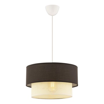 Lustr na lanku ECHO 1xE27/60W/230V hnědá/krémová