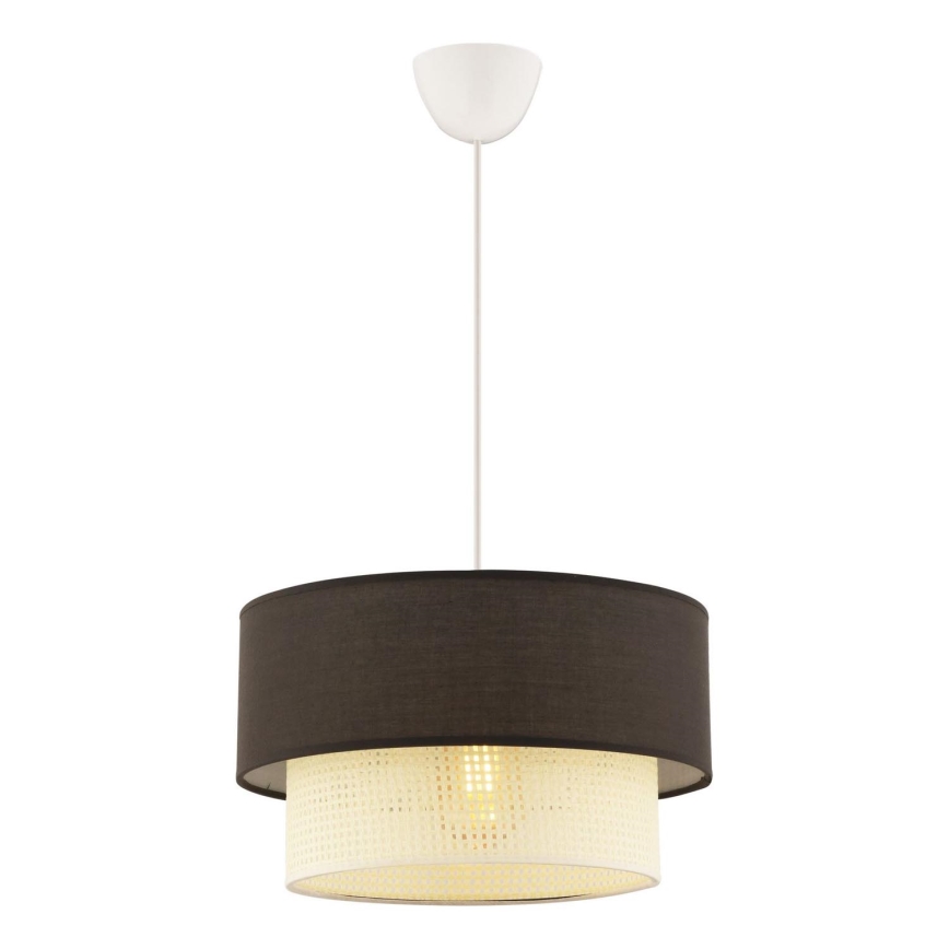 Lustr na lanku ECHO 1xE27/60W/230V hnědá/krémová