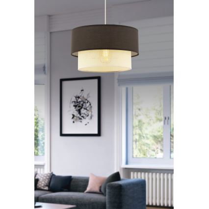 Lustr na lanku ECHO 1xE27/60W/230V hnědá/krémová
