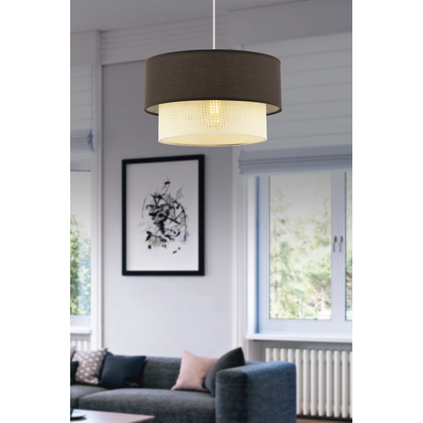 Lustr na lanku ECHO 1xE27/60W/230V hnědá/krémová
