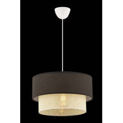 Lustr na lanku ECHO 1xE27/60W/230V hnědá/krémová