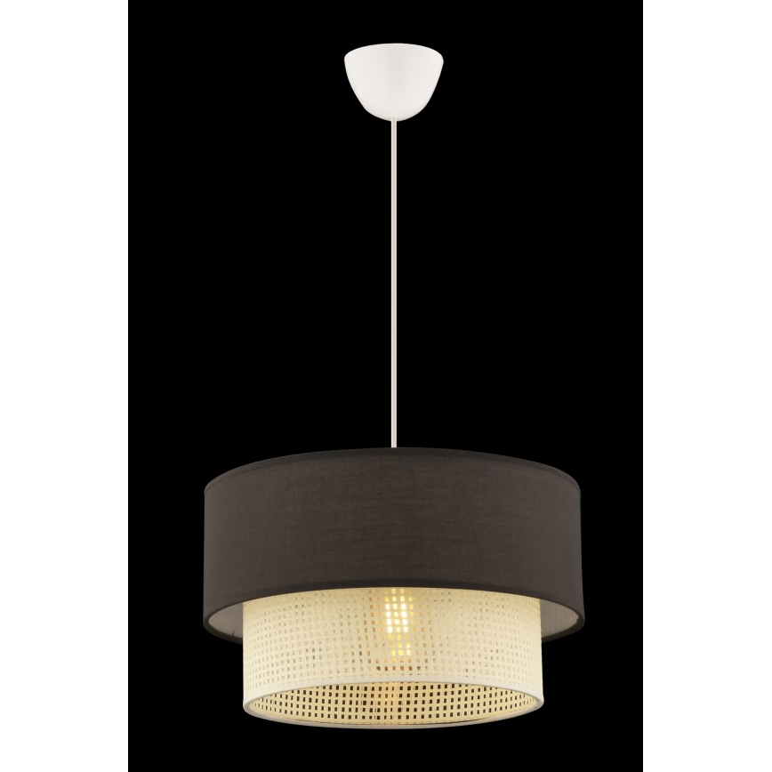Lustr na lanku ECHO 1xE27/60W/230V hnědá/krémová