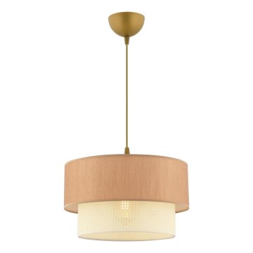 Lustr na lanku ECHO 1xE27/60W/230V hnědá/krémová