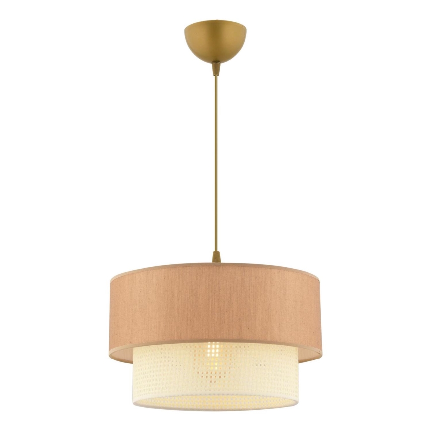 Lustr na lanku ECHO 1xE27/60W/230V hnědá/krémová