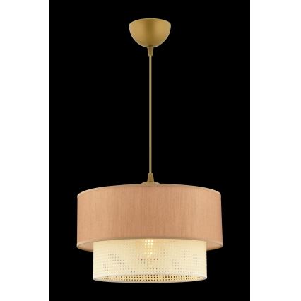 Lustr na lanku ECHO 1xE27/60W/230V hnědá/krémová
