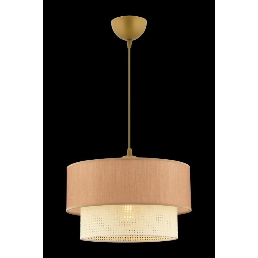 Lustr na lanku ECHO 1xE27/60W/230V hnědá/krémová