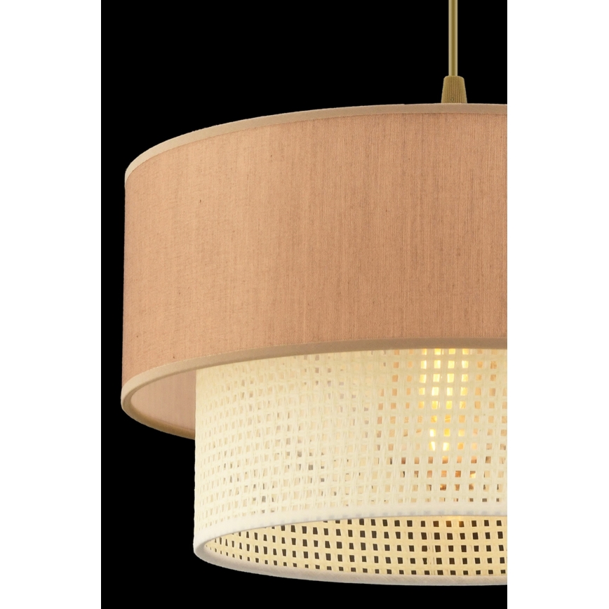 Lustr na lanku ECHO 1xE27/60W/230V hnědá/krémová