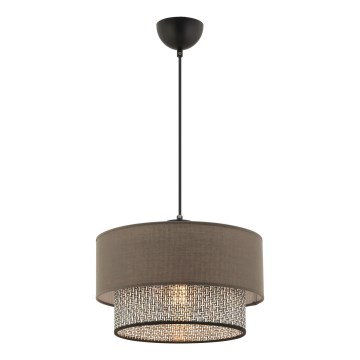 Lustr na lanku ECHO 1xE27/60W/230V hnědá/šedá