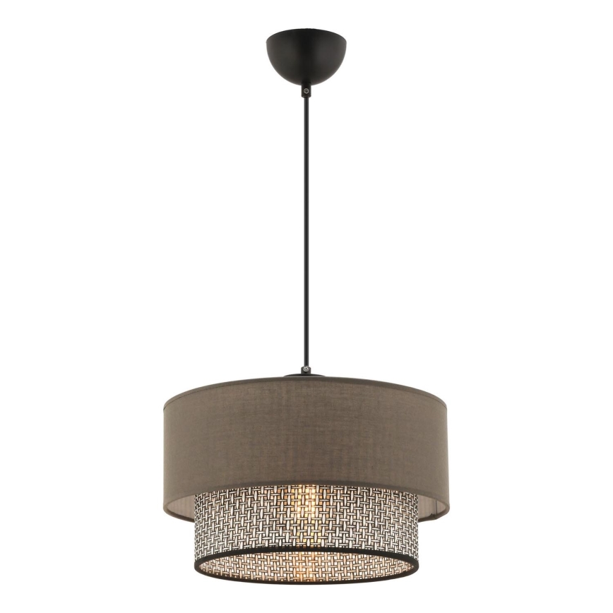 Lustr na lanku ECHO 1xE27/60W/230V hnědá/šedá
