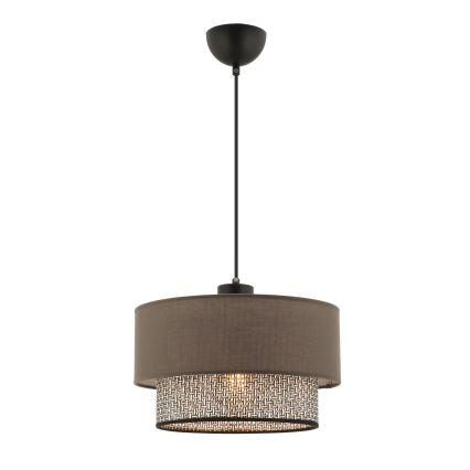 Lustr na lanku ECHO 1xE27/60W/230V hnědá/šedá