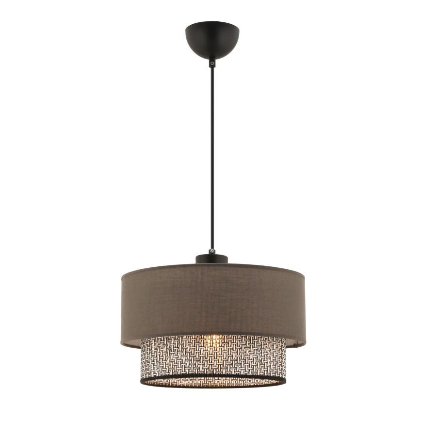 Lustr na lanku ECHO 1xE27/60W/230V hnědá/šedá