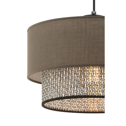 Lustr na lanku ECHO 1xE27/60W/230V hnědá/šedá