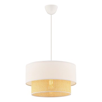 Lustr na lanku ECHO 1xE27/60W/230V krémová/béžová