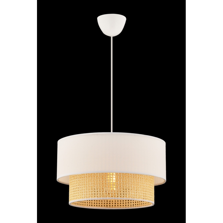 Lustr na lanku ECHO 1xE27/60W/230V krémová/béžová