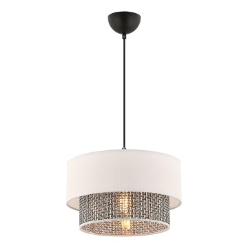 Lustr na lanku ECHO 1xE27/60W/230V krémová/šedá
