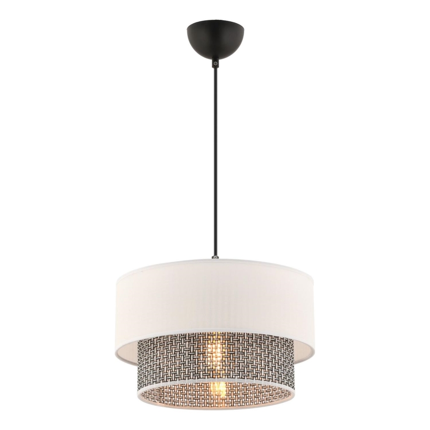 Lustr na lanku ECHO 1xE27/60W/230V krémová/šedá