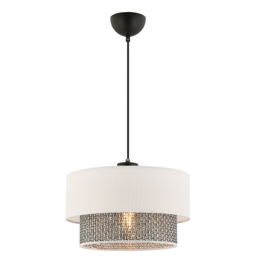 Lustr na lanku ECHO 1xE27/60W/230V krémová/šedá