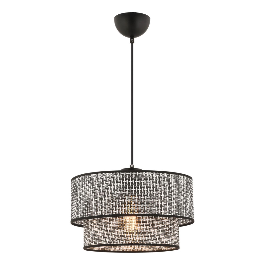 Lustr na lanku ECHO 1xE27/60W/230V šedá/černá