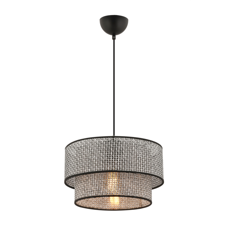 Lustr na lanku ECHO 1xE27/60W/230V šedá/černá