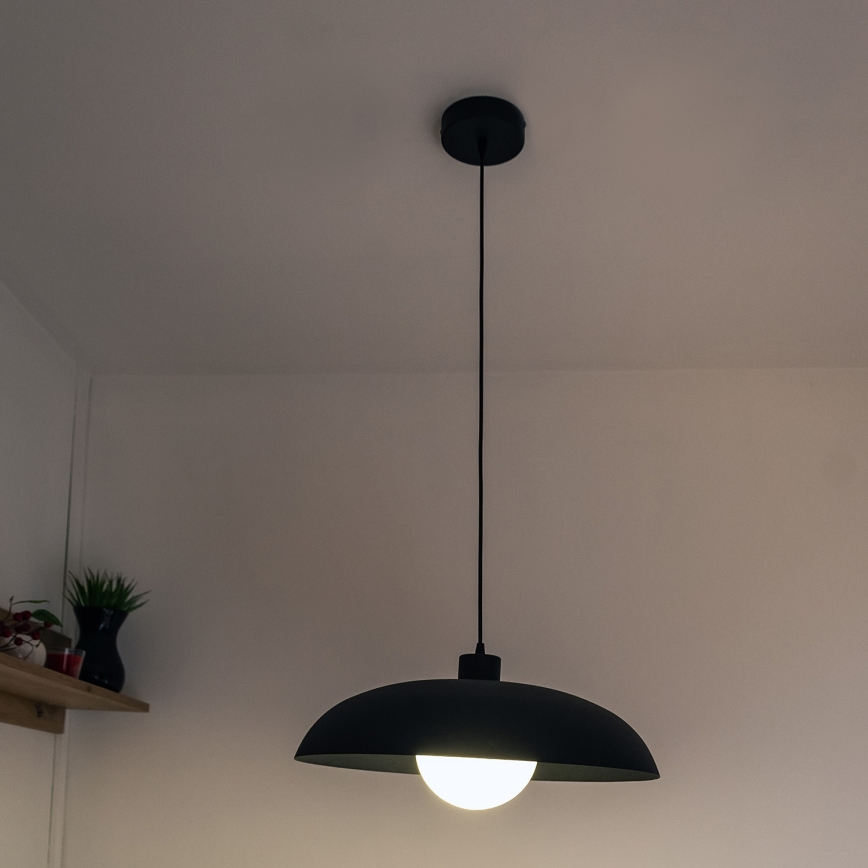 Lustr na lanku ECLIPSE 1xE27/15W/230V černá