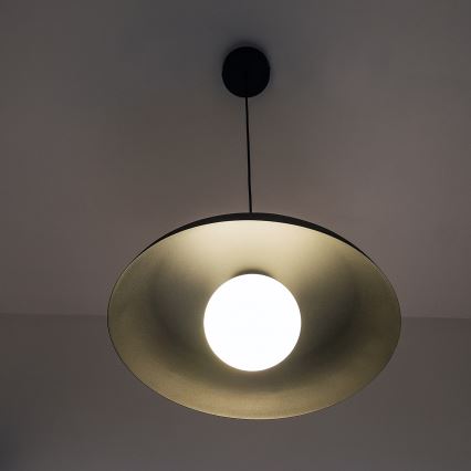 Lustr na lanku ECLIPSE 1xE27/15W/230V černá