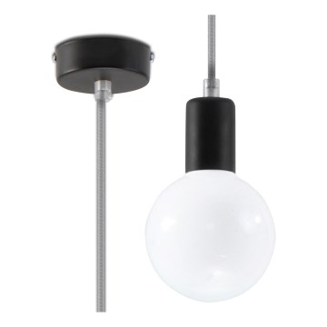 Lustr na lanku EDISON 1xE27/60W/230V šedá