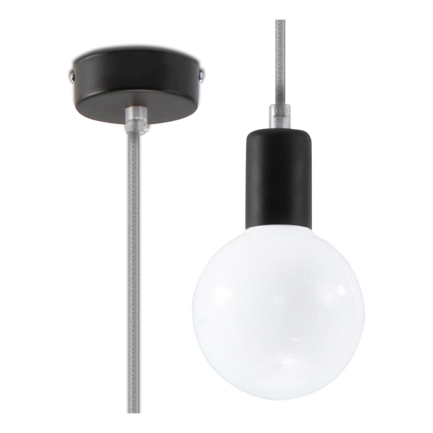 Lustr na lanku EDISON 1xE27/60W/230V šedá