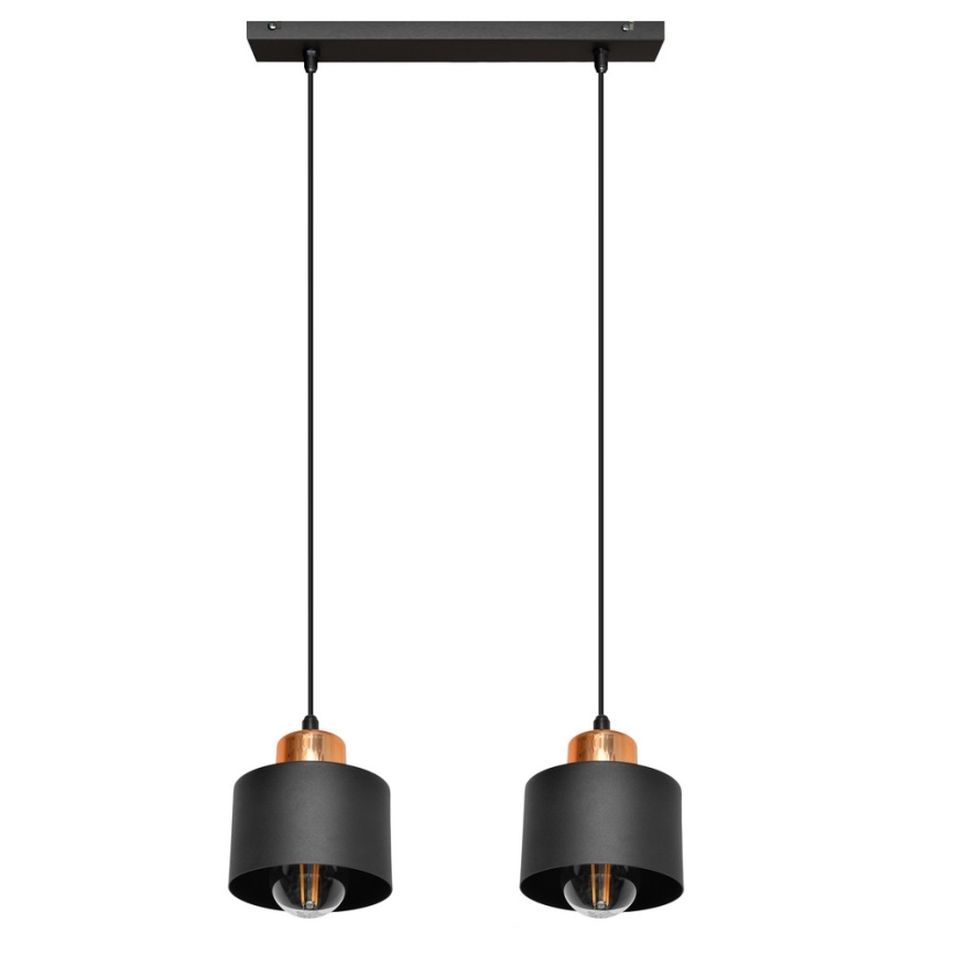 Lustr na lanku EDISON 2xE27/15W/230V