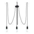 Lustr na Lanku EDISON 3 3xE27/60W/230V pavouk černá