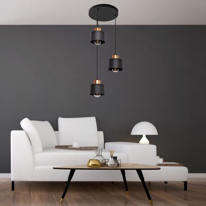 Lustr na lanku EDISON 3xE27/15W/230V