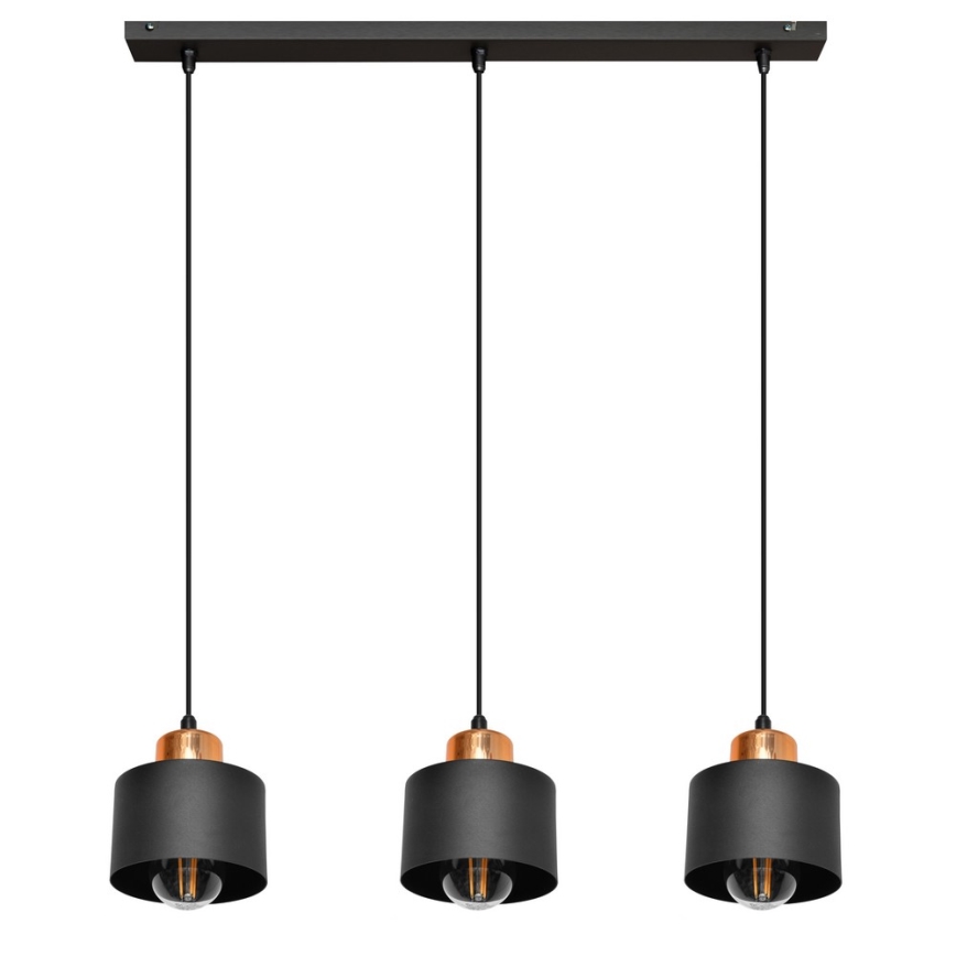 Lustr na lanku EDISON 3xE27/15W/230V