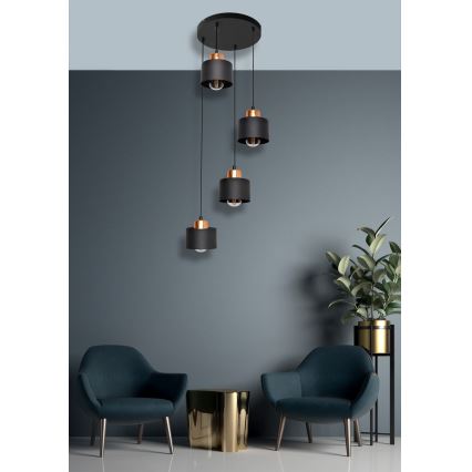 Lustr na lanku EDISON 4xE27/15W/230V