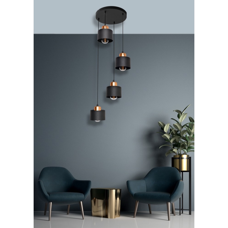 Lustr na lanku EDISON 4xE27/15W/230V