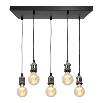 Lustr na lanku EDISON 5xE27/60W/230V