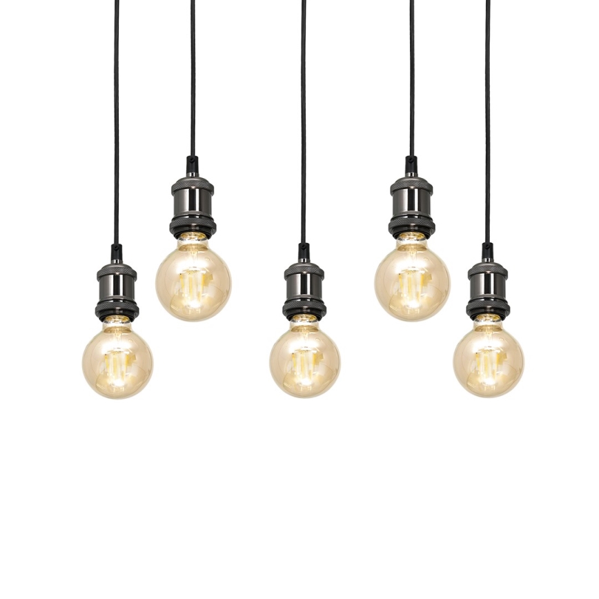 Lustr na lanku EDISON 5xE27/60W/230V