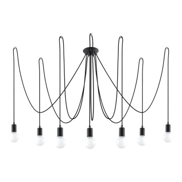 Lustr na Lanku EDISON 7 7xE27/60W/230V pavouk černá