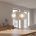 Lustr na lanku ELEMENTI 4xG9/8W/230V bílá