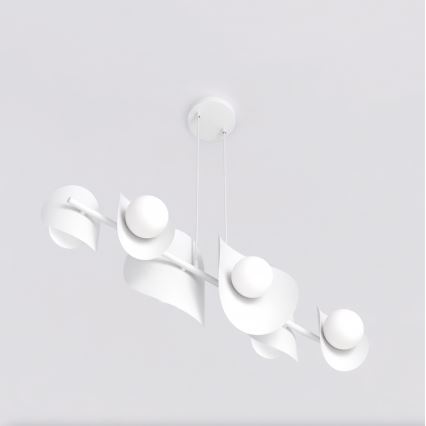 Lustr na lanku ELEMENTI 6xG9/8W/230V bílá