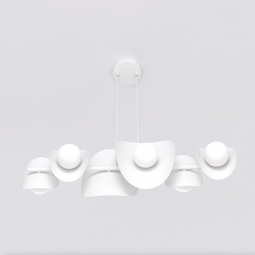 Lustr na lanku ELEMENTI 6xG9/8W/230V bílá