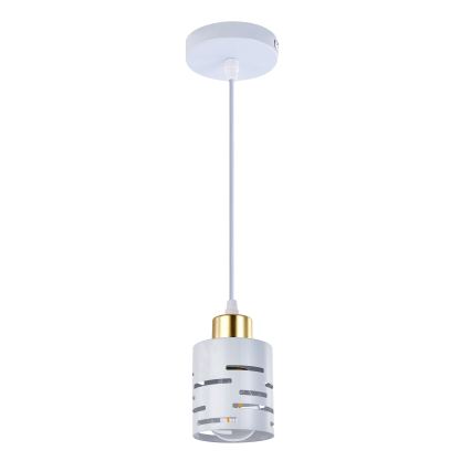Lustr na lanku ELEN 1xE27/35W/230V bílá/zlatá