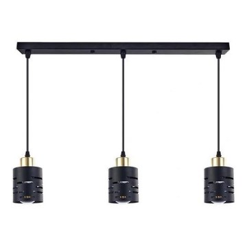 Lustr na lanku ELEN 3xE27/35W/230V černá/zlatá