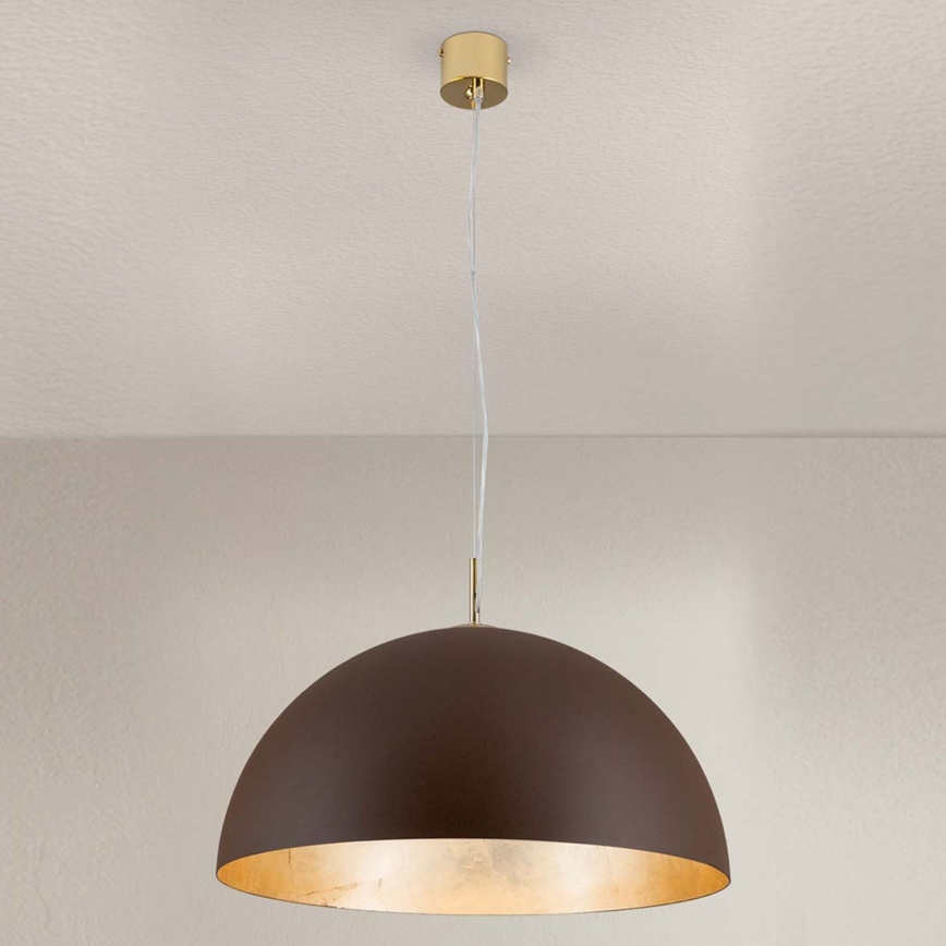 Lustr na lanku ELIANO 1xE27/60W/230V pr. 50 cm hnědá/zlatá