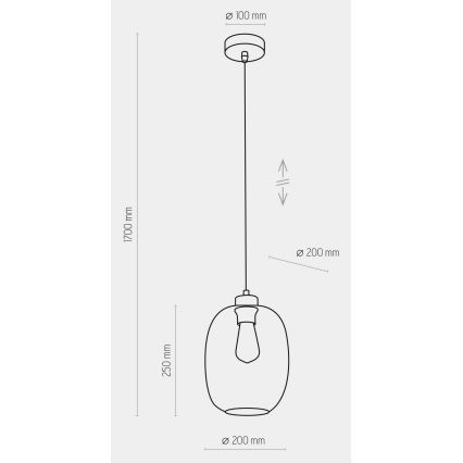 Lustr na lanku ELIO 1xE27/15W/230V