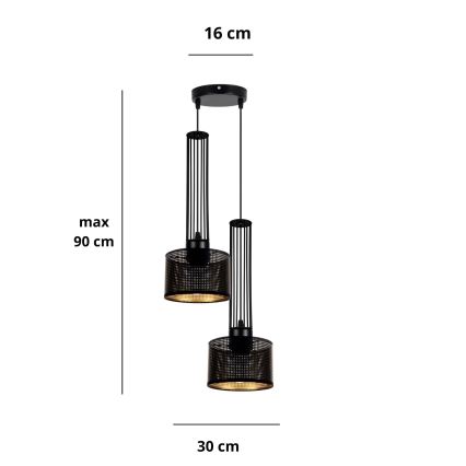 Lustr na lanku ELIS 2xE27/60W/230V pr. 30 cm